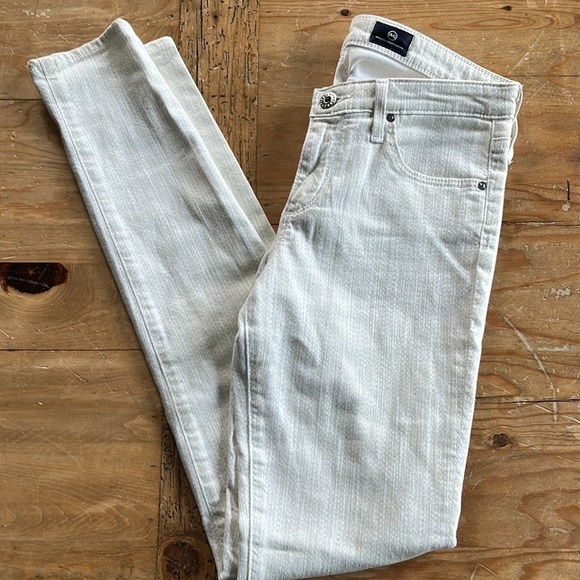 Ag Adriano Goldschmied Absolute Leggings Extreme Skinny Jeans Cream Beige 27R - Picture 3 of 13